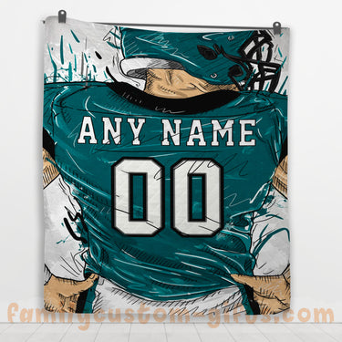 Custom Premium Quilt Blanket Philadelphia Jersey American Football Personalized Quilt Gifts for Her & Him